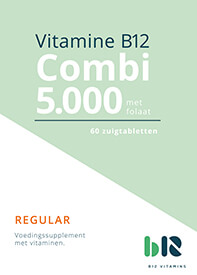 Duizeligheid vezel zwaartekracht B12 Vitamins B12 Combi 5.000 met Folaat - 60 tabletten